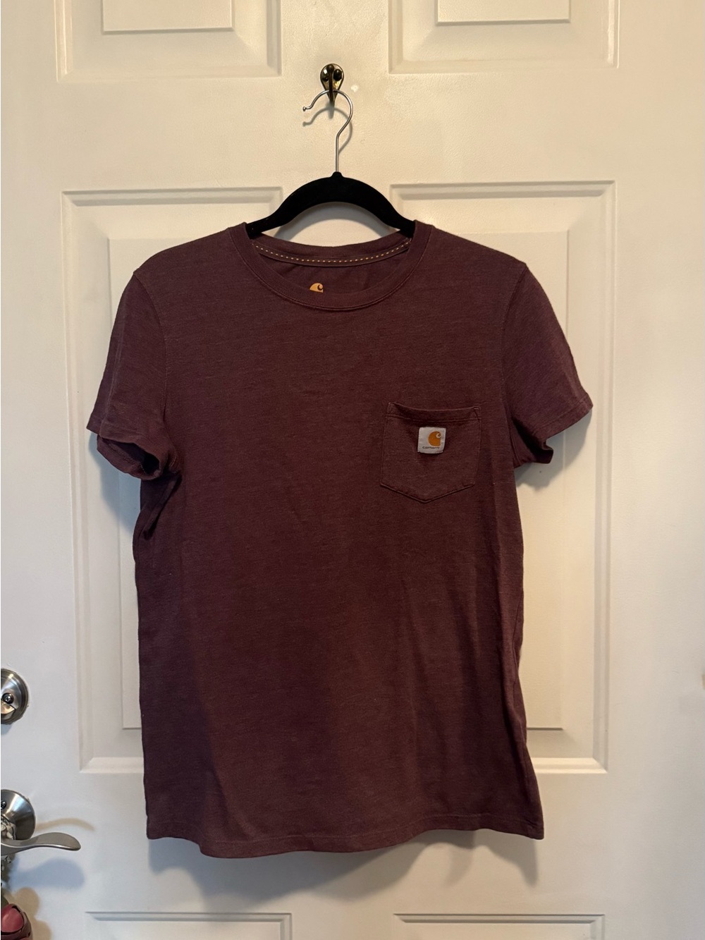 Carhartt Women’s Short Sleeve Pocket Tee in Plum